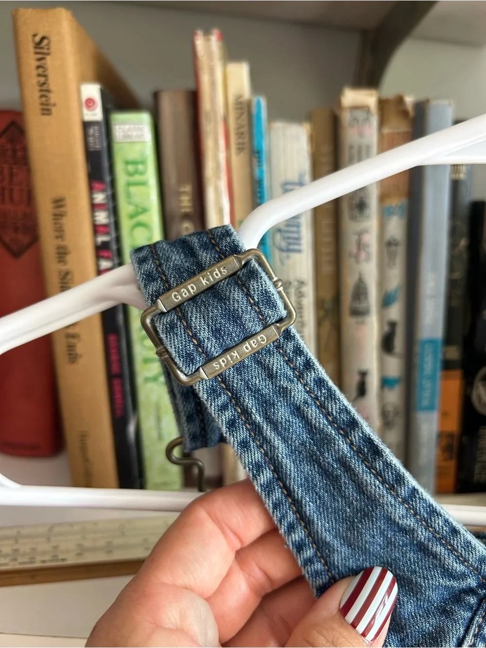 GAP Denim Overalls in Classic Blue with Navy Label